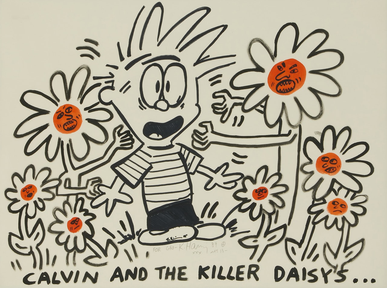 Calvin and the Killer Daisies by Keith Haring