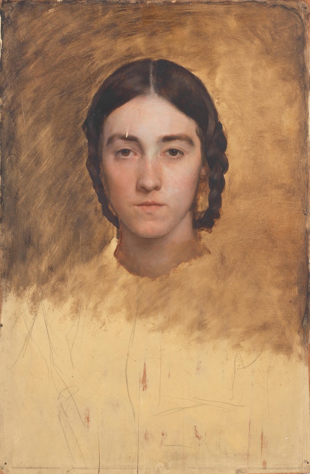 Study of a woman with braided hair by French School