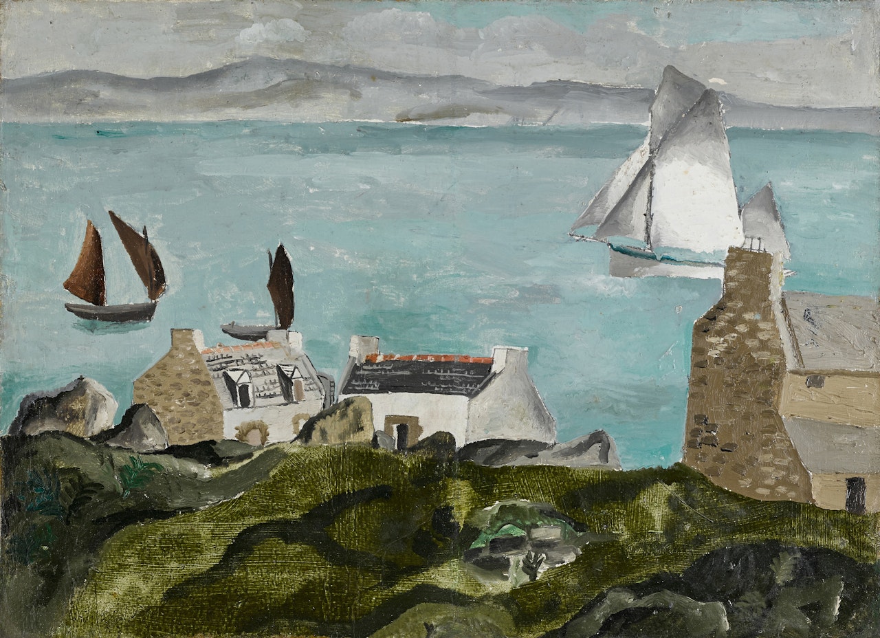 White Yacht off the Breton Coast by Christopher Wood
