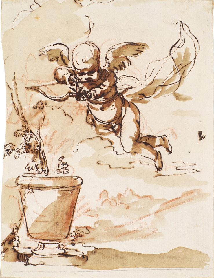 Cupid with a bow and arrow by Pier Francesco Mola