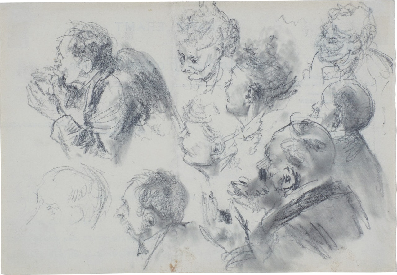 Kopfstudien (head studies) by Adolph Menzel