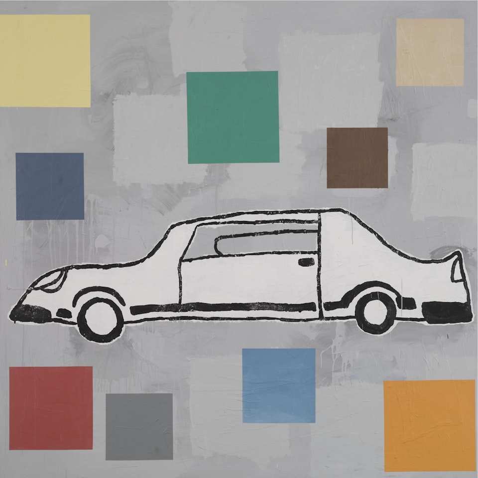 Abstract Painting with Car by Donald Baechler