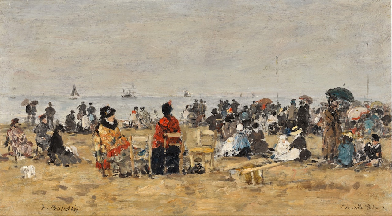 Trouville, l'heure du bain by Eugène Boudin
