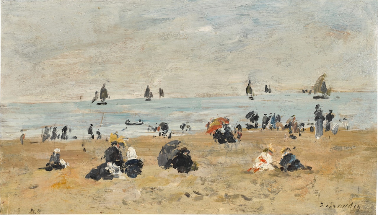 Trouville, scène de plage by Eugène Boudin