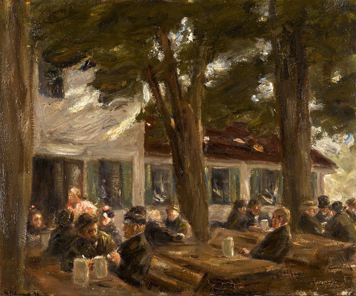 Biergarten in Brannenburg (Beer Garden in Brannenburg) by Max Liebermann