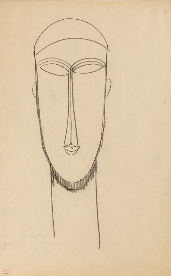 Tête de face by Amedeo Modigliani