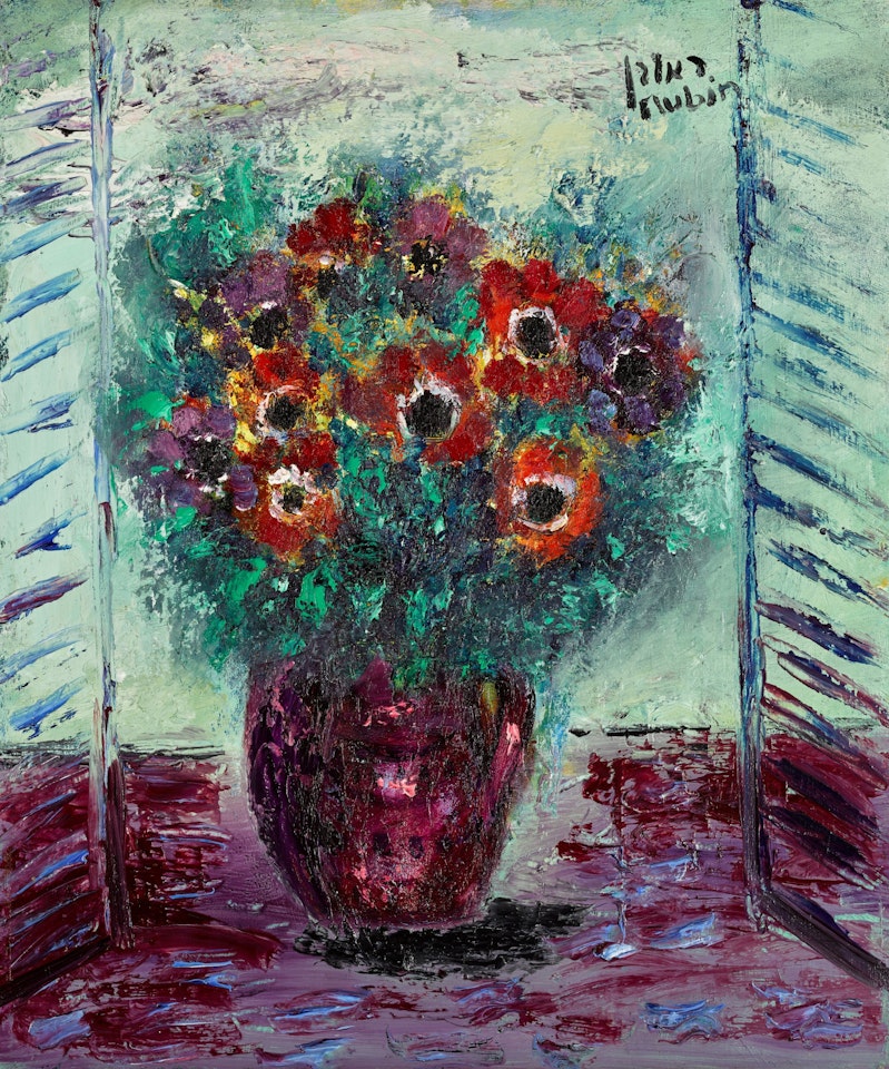 Anemones on My Window by Reuven Rubin