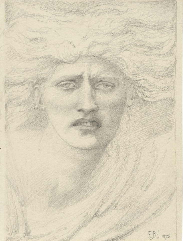 Study for the head of Medusa for "The Finding of Medusa" by Edward Coley Burne-Jones