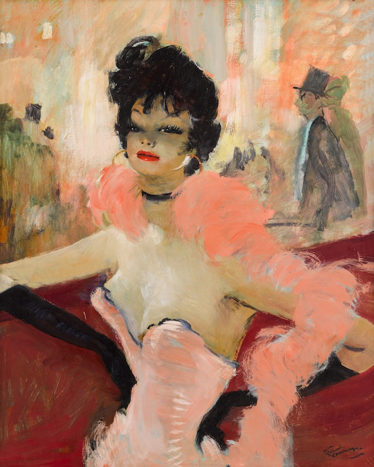 Le Boa rose by Jean Gabriel Domergue
