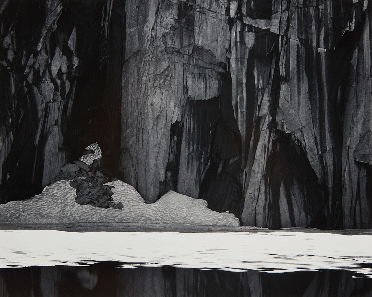 Frozen Lake and Cliffs, Kaweah Gap, Sierra Nevada, California by Ansel Adams
