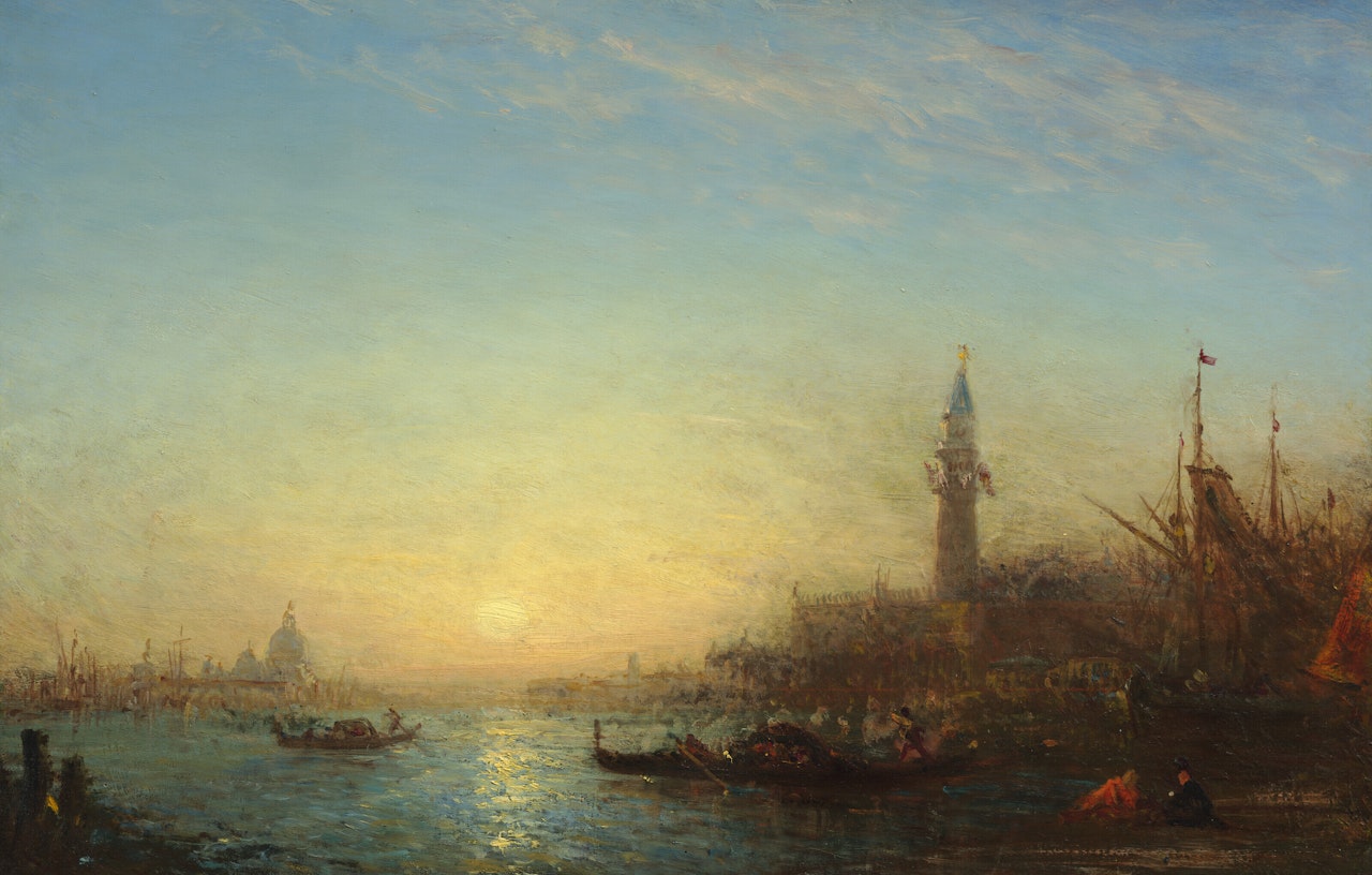 Coucher de soleil, quai des Esclavons by Félix Ziem