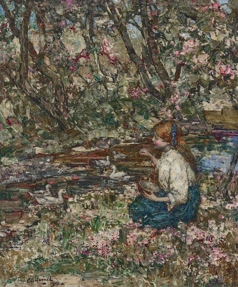 Feeding the Ducks by Edward Atkinson Hornel