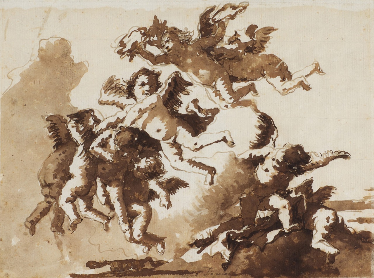 Putti in the clouds by Giovanni Domenico Tiepolo