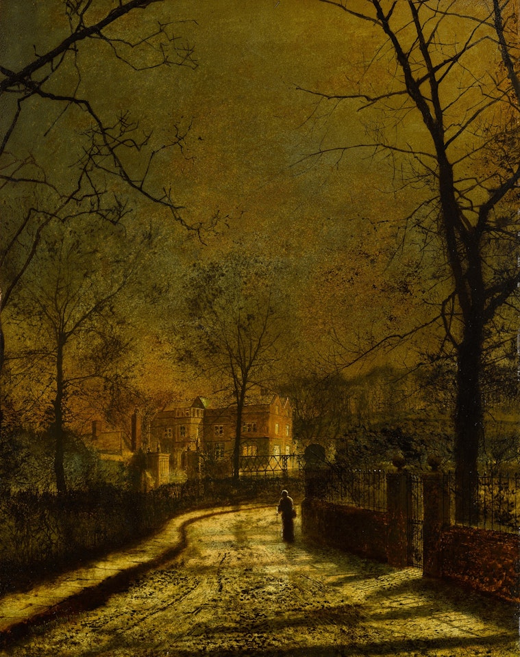 A Moonlit Street by John Atkinson Grimshaw