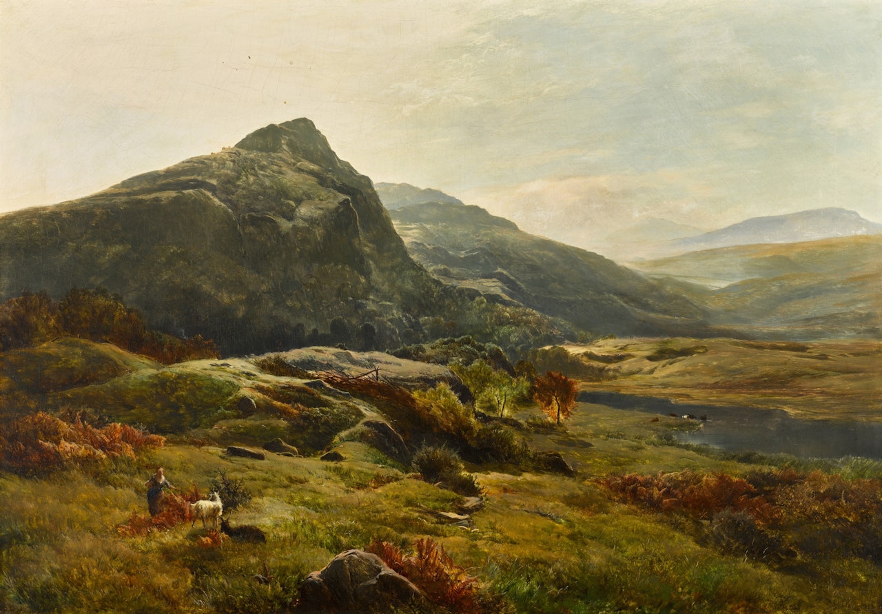 A Mountainous Landscape with Goats by Sidney Richard Percy