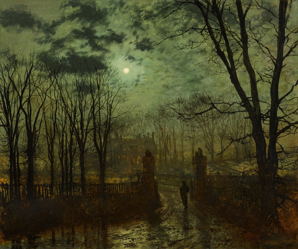 At the Park Gate by John Atkinson Grimshaw