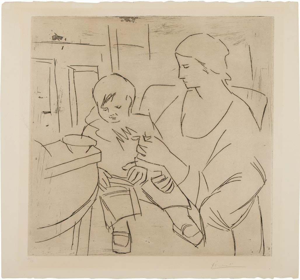 Olga et Paulo: La soupe (Maternité) (Bloch 70; Baer 111 bis ) by Pablo Picasso