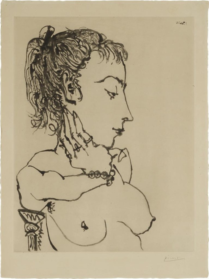 Buste de femme à la queue de cheval: Jacqueline (Bloch 771; Baer 927) by Pablo Picasso