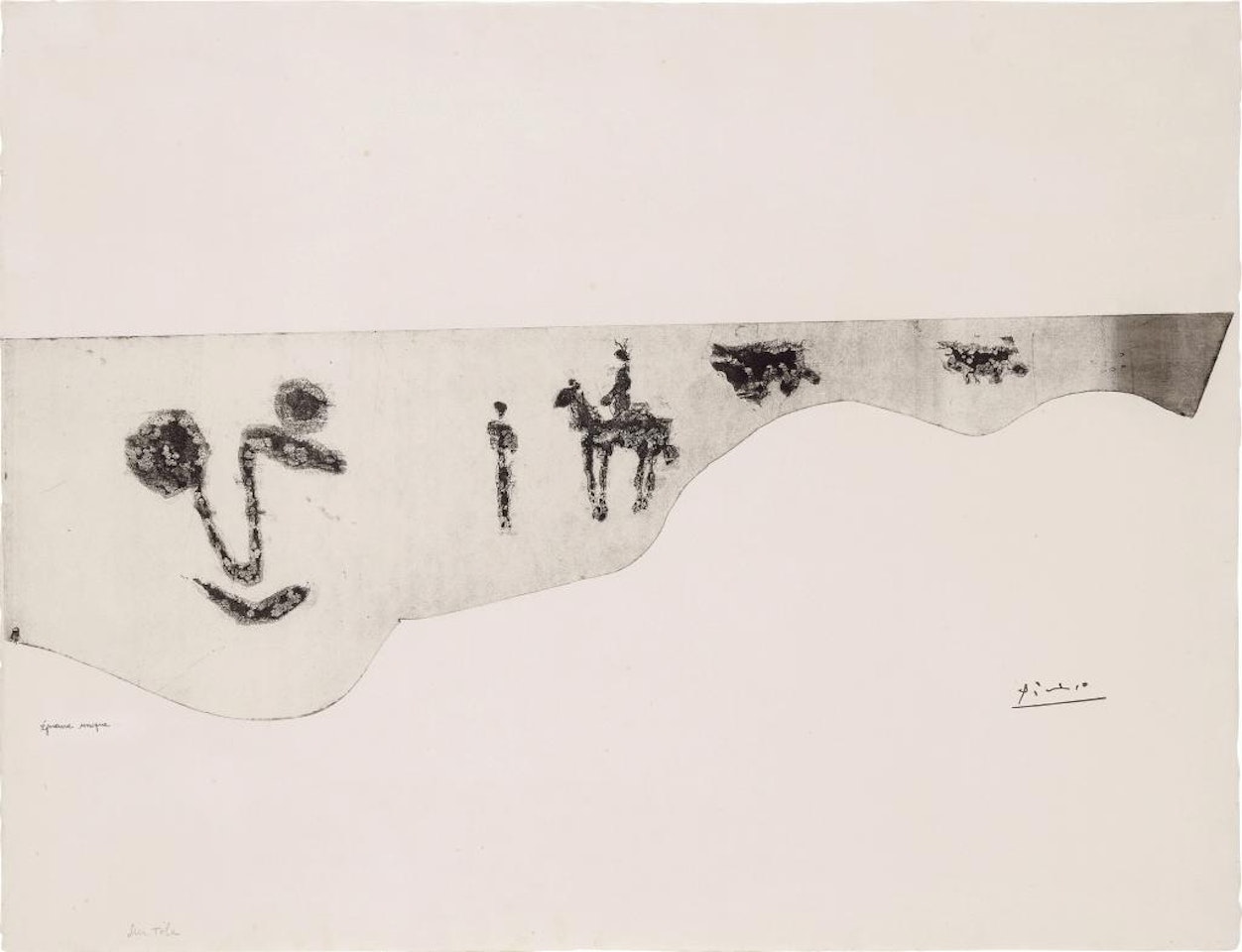 Visage et tauromachie (Baer 1362) by Pablo Picasso