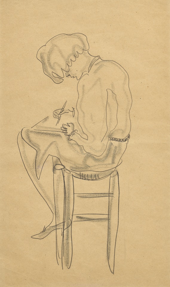 Lady Drawing by Sanyu
