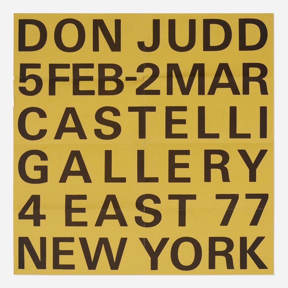Exhibition poster by Donald Judd