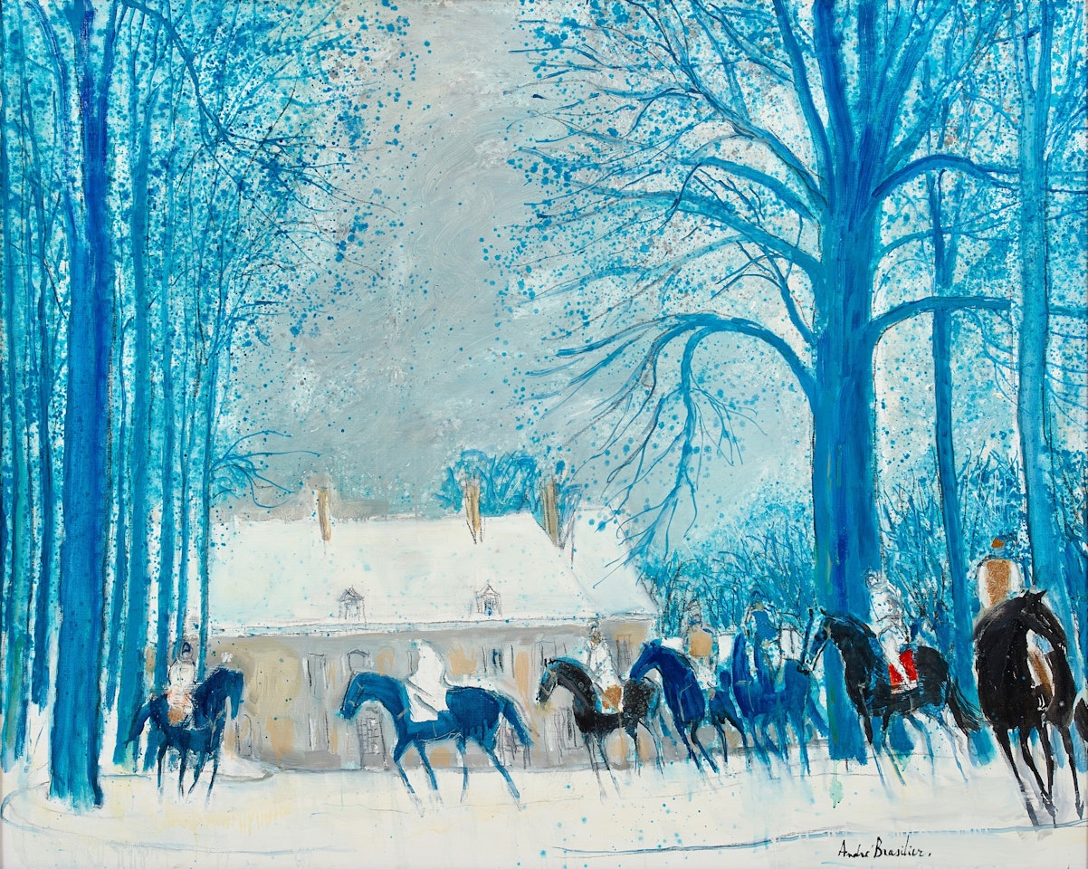 L’hiver bleu à Loupeigne by André Brasilier