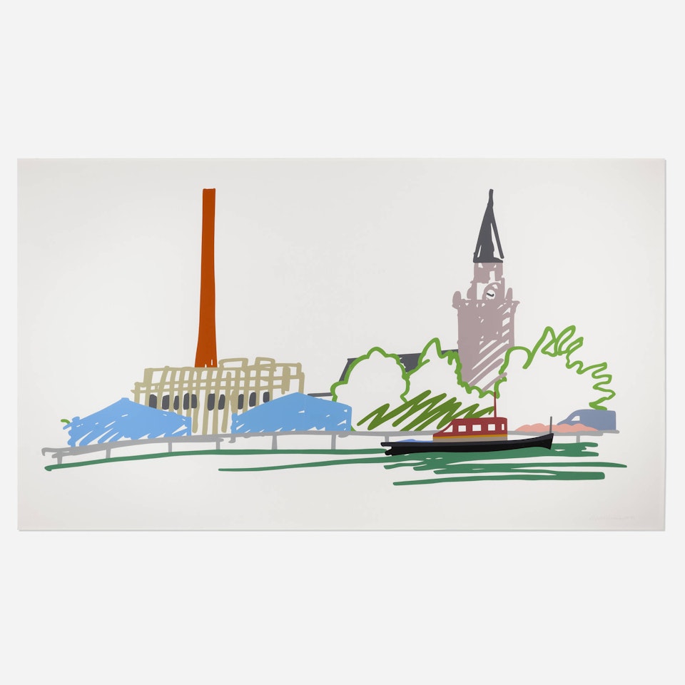 Thames Scene with Power Station by Tom Wesselmann