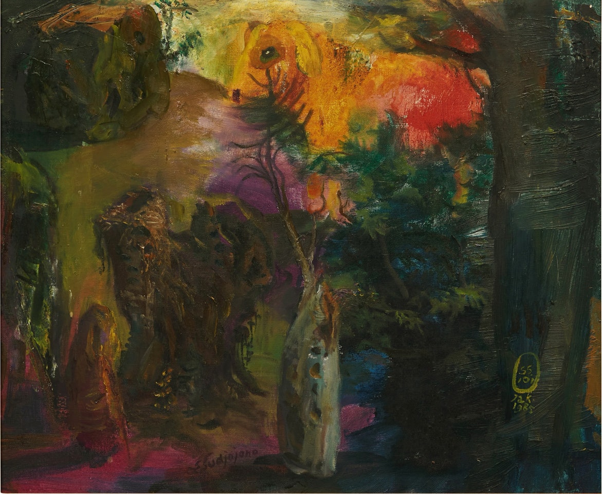 Anak Kambing Di atas Bukit by Sindutomo Sudjojono