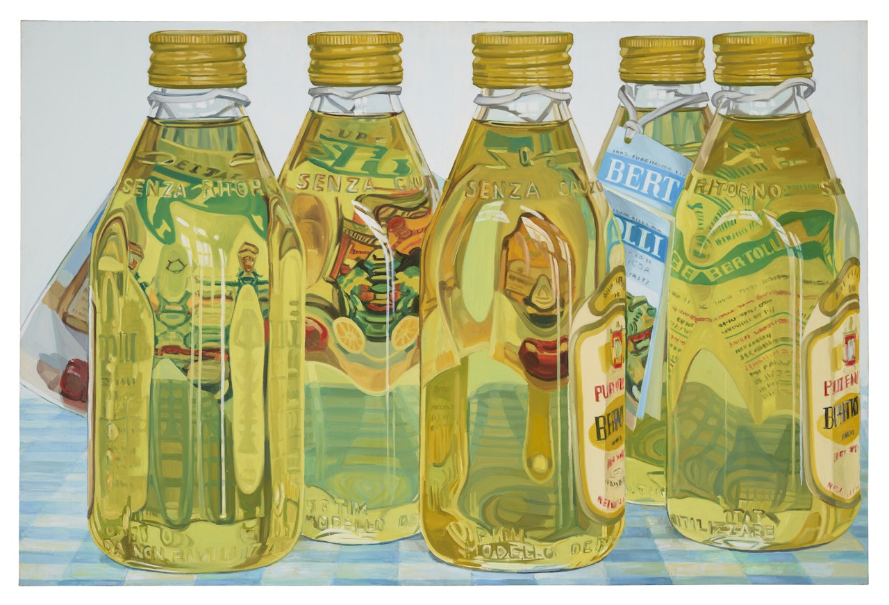 Five Bertolli Bottles by Janet Fish
