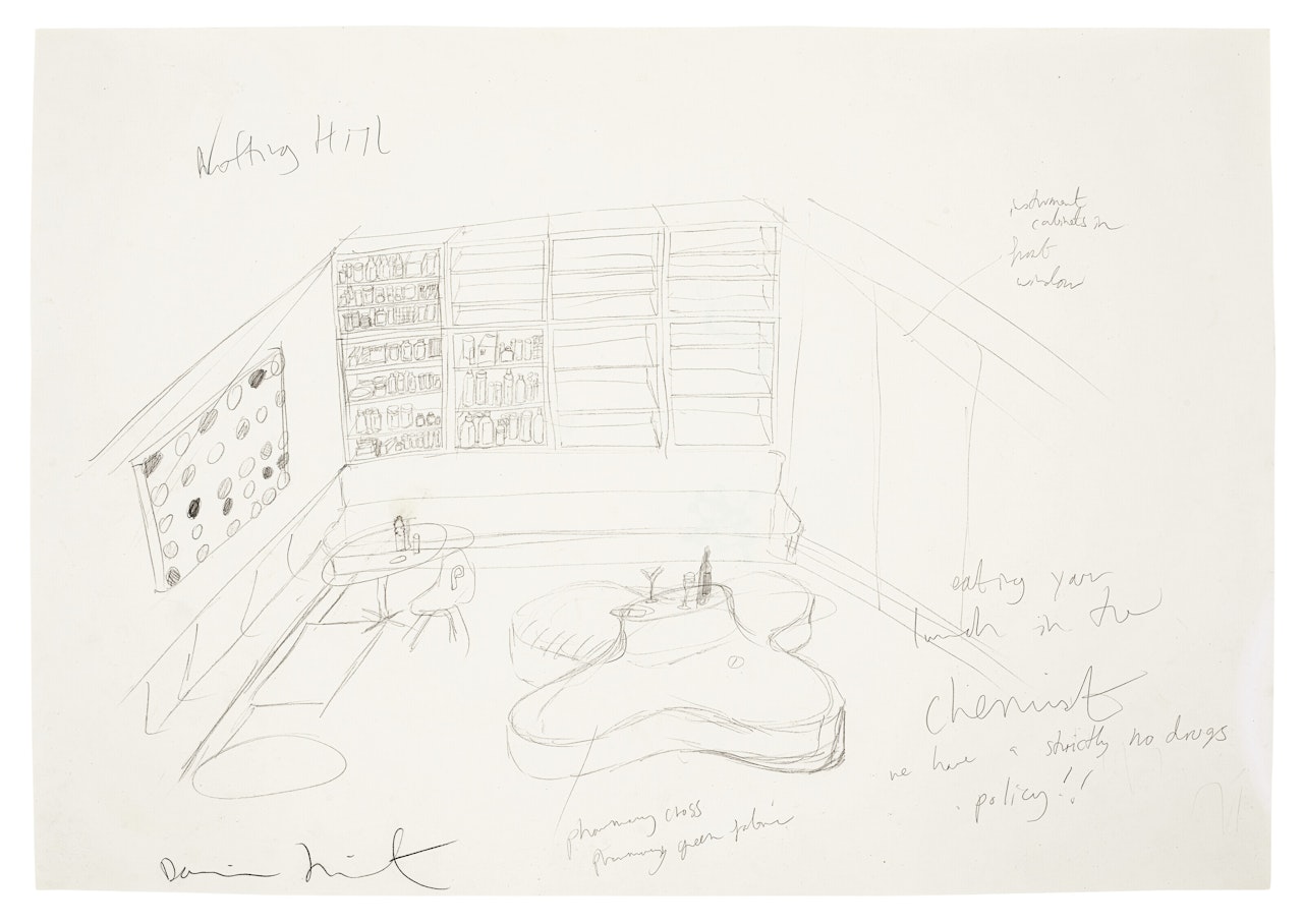 Notting Hill Drawing by Damien Hirst