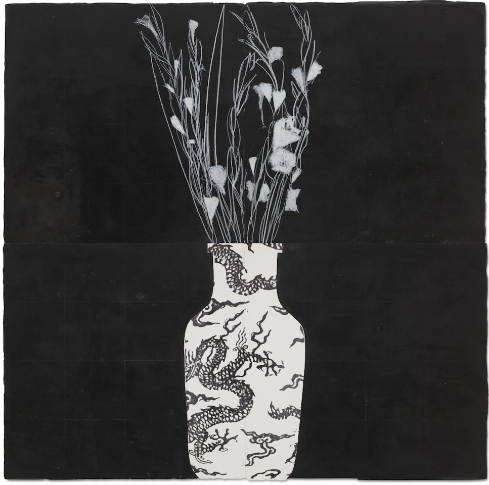 Gladiolas in a Chinese Pot by Donald Sultan