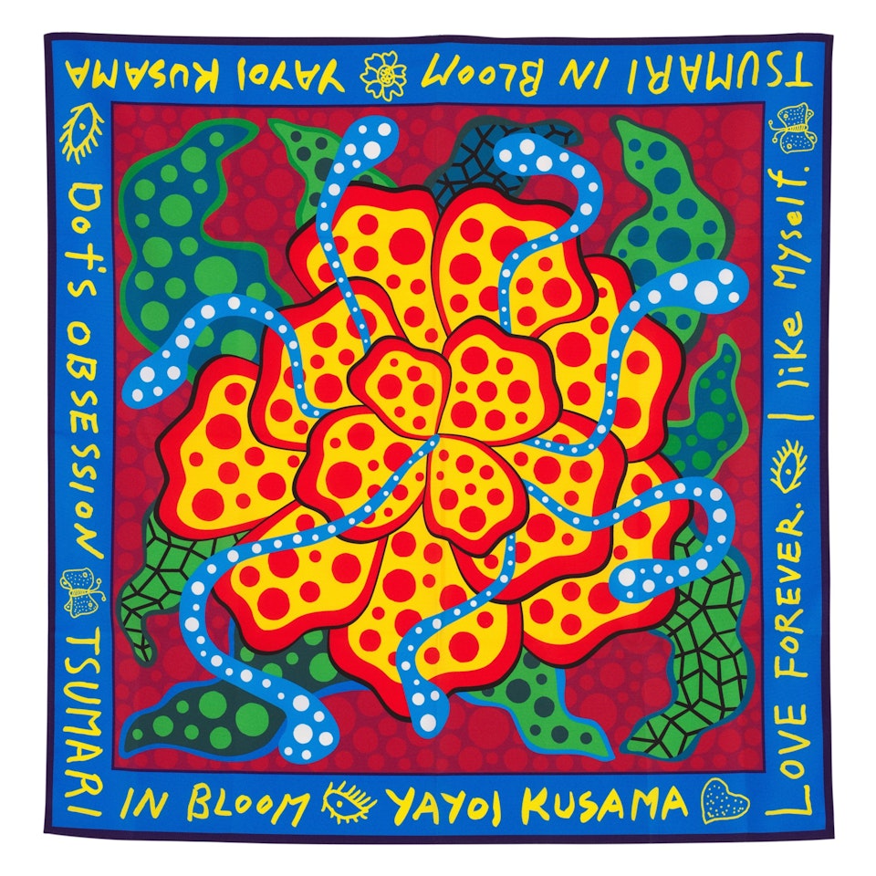 Tsumari in bloom" Wrapping cloth by Yayoi Kusama