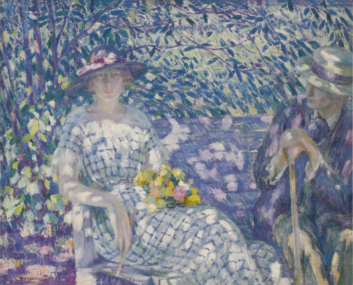 Man and Woman in a Garden, Louis Ritman : Auction Prices & Indices