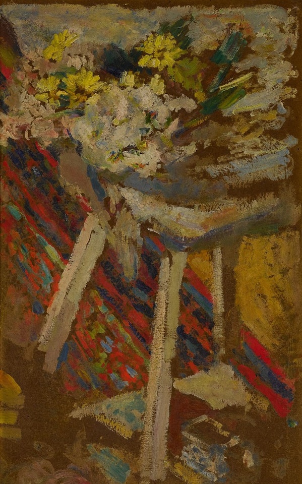 Flowers on a Stool (from a Series of Studies in The Home of Madame Fontaine) by Édouard Vuillard
