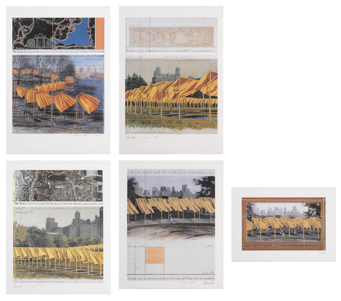 The Gates, Project for Central Park, New York City: 5 Prints by Christo