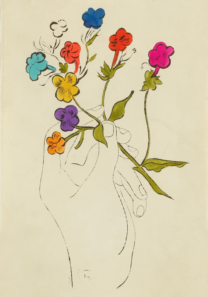 Hand and Flowers, from A Gold Book by Andy Warhol