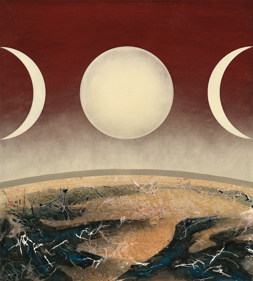 Moon behind Sun by Liu Kuo-Sung (Liu Guosong)