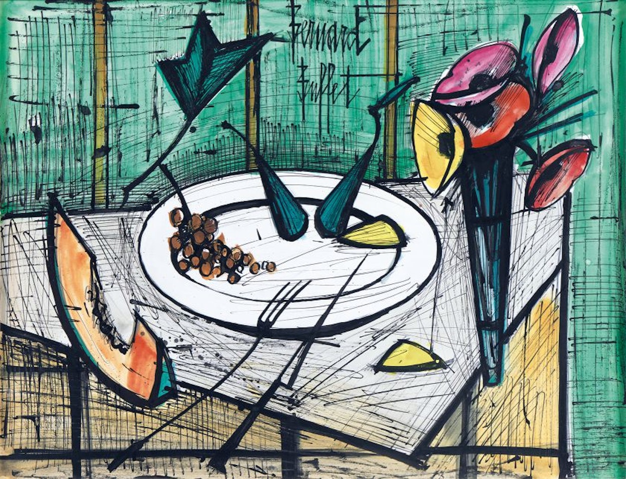 Nature morte aux anemones by Bernard Buffet