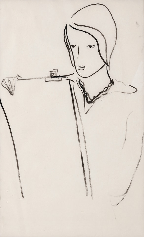 Female dessinant by Sanyu