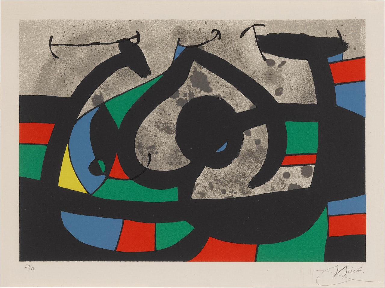 Le lézard aux plumes d'or: plate X (Mourlot 815; see Cramer books 148) by Joan Miró