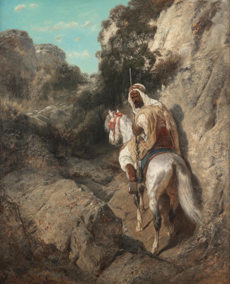 The mountain pass by Adolf Schreyer