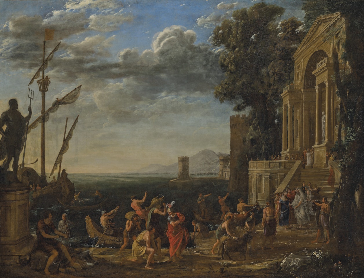 A seaport with Ulysses returning Chryseis of Troy to her father Chryses by Claude Lorrain