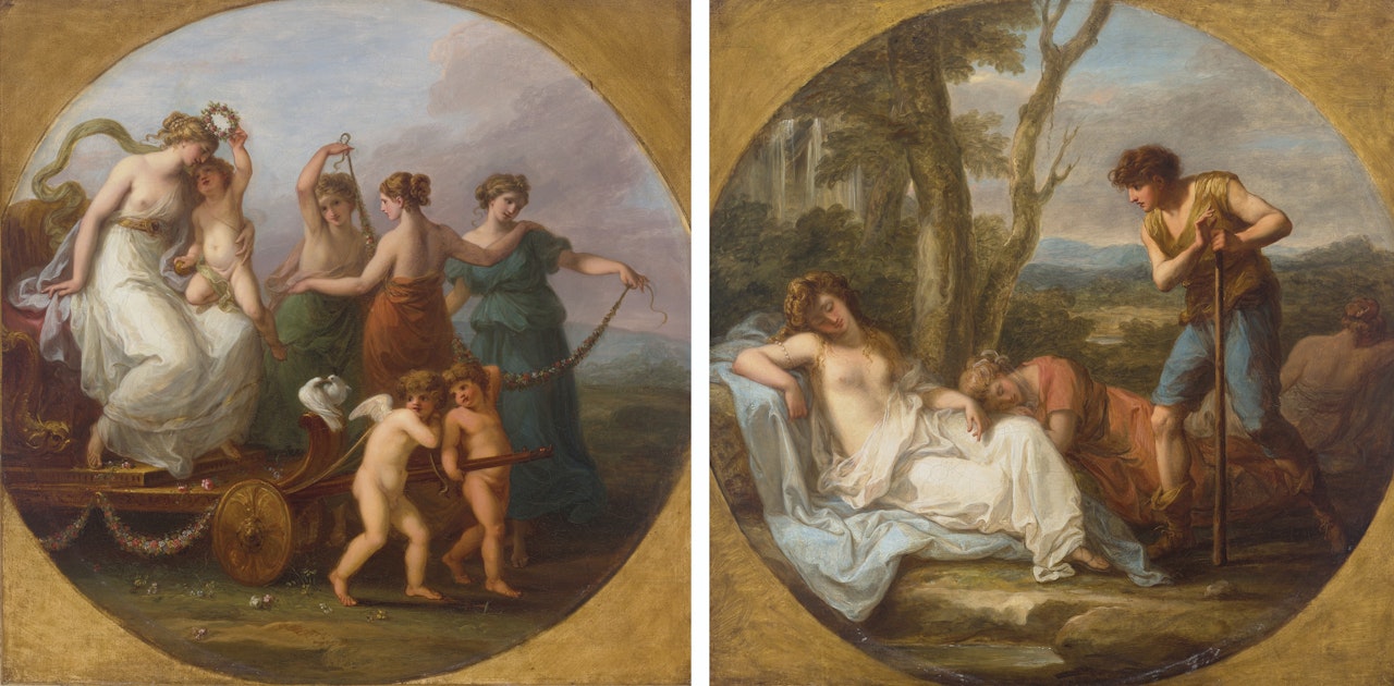 The Triumph of Venus with the Three Graces; and Cimon and Iphigenia by Angelica Kauffmann