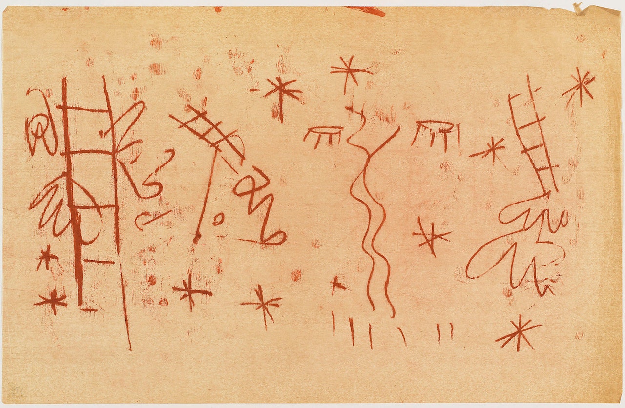 Weeping Face, Stars, and Ladders by Sidney Nolan
