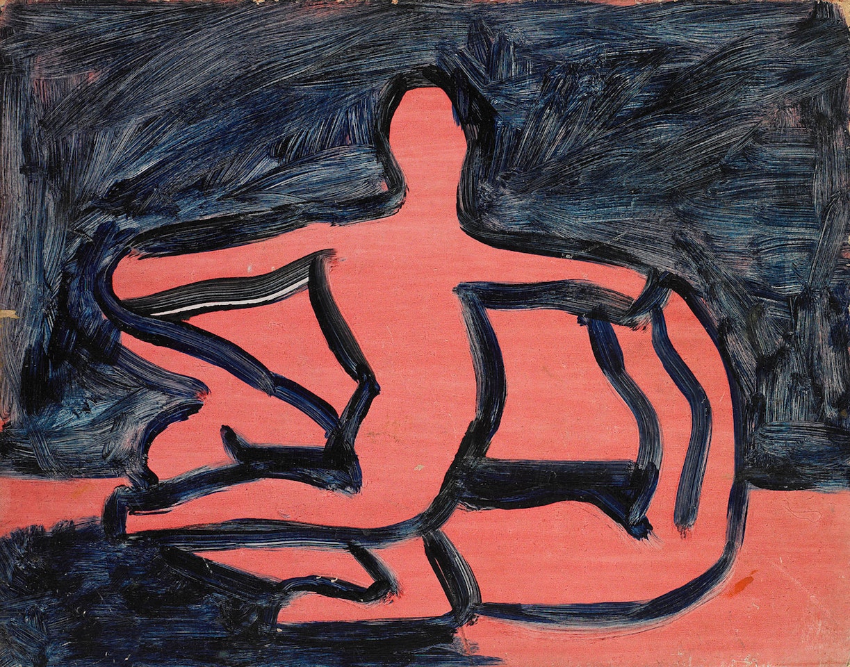 Figure and Horse, Luna Park, St Kilda by Sidney Nolan