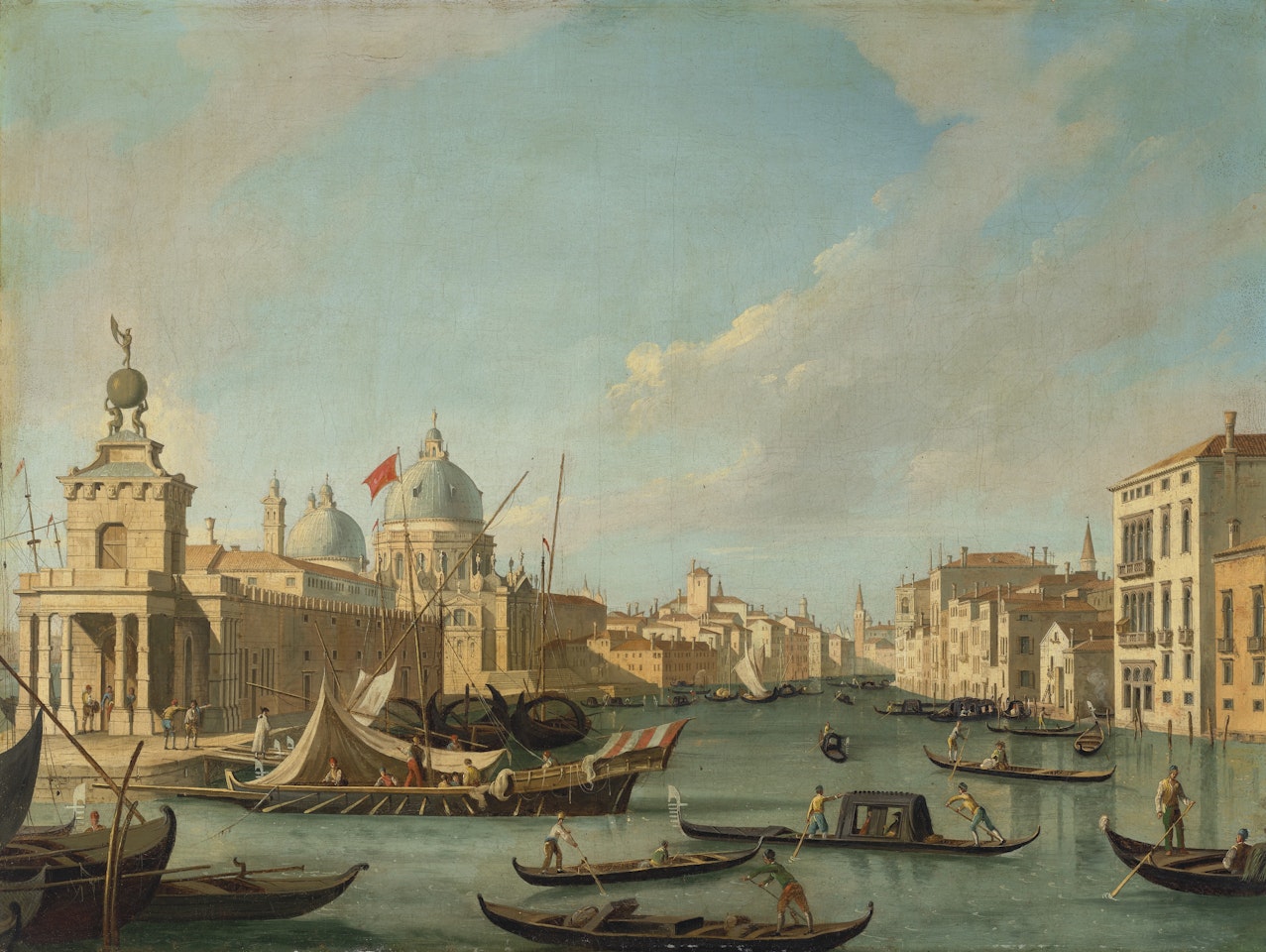 The Entrance of the Grand Canal, Venice, looking West by Follower of Canaletto