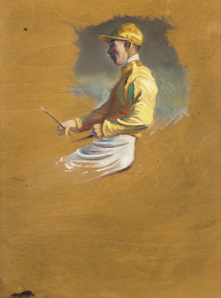 Study of a Jockey in the Duke of Westminster's Colors by Alfred James Munnings