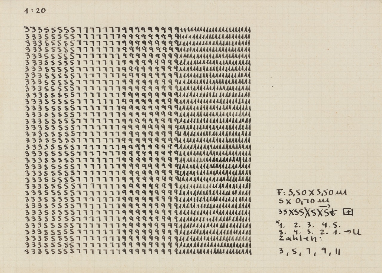 Untitled (F:3,50x3,50m) by Hanne Darboven
