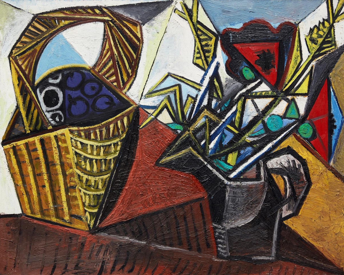 Nature morte au panier de fruits et aux fleurs by Pablo Picasso