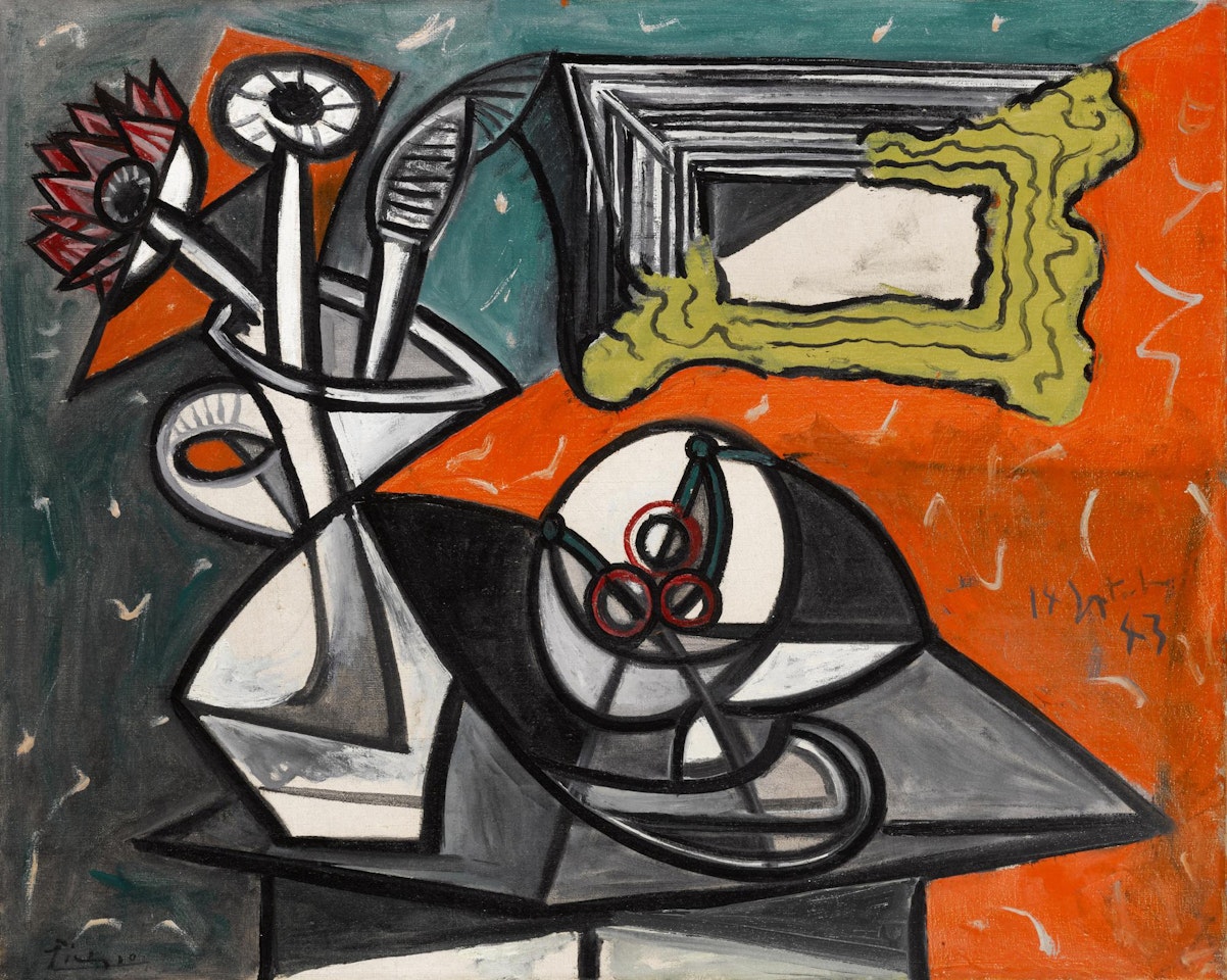 Nature morte aux fleurs et au compotier by Pablo Picasso